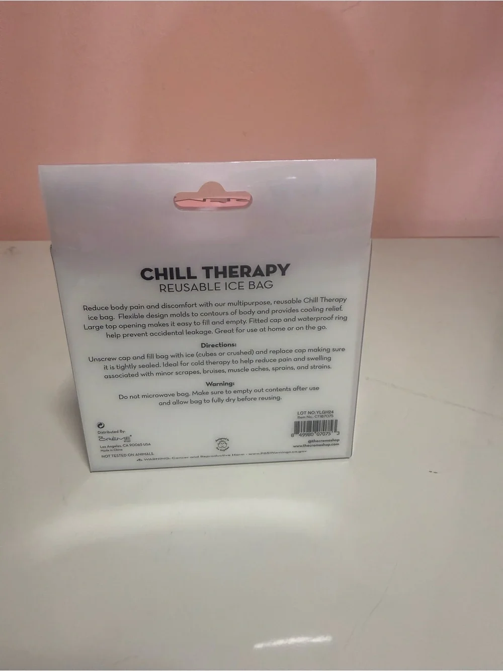 The Crème Shop Chill Therapy Reusable Waterproof Ice Bag Pain Relief Pink L